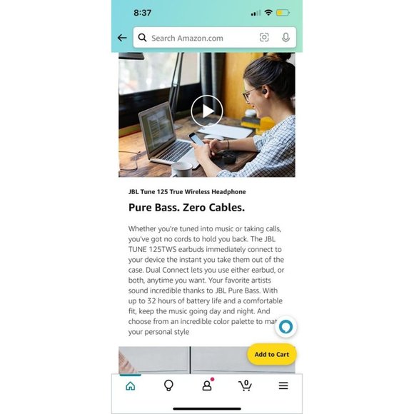 JBL Tune 125TWS Wireless Headphones - Picture 4 of 8